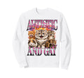 Autistic And Gay Hissing Cats Rainbow Sweatshirt - Unique Graphic Unisex - T-Shirt, Sweatshirt, Hoodie