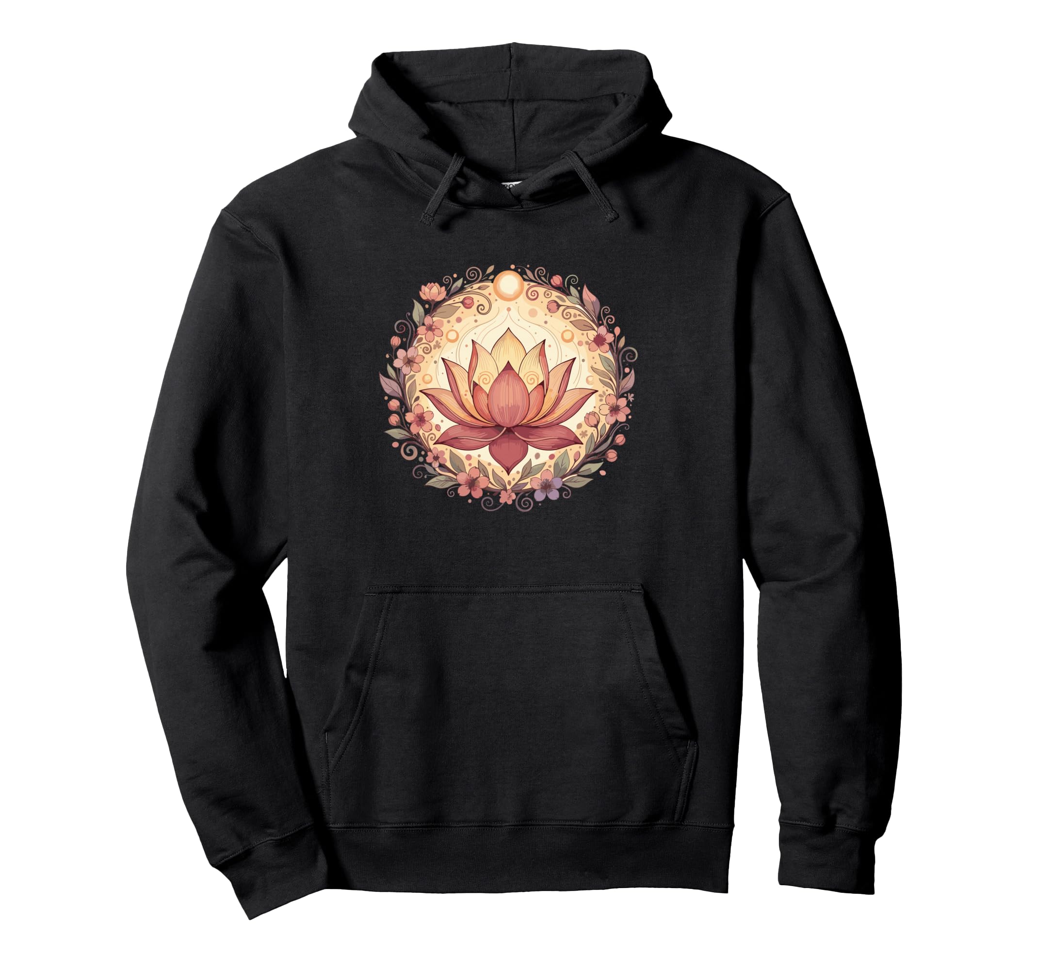 Boho Lotus Flower Mandala Yoga Meditation Hoodie - Graphic Print Unisex - T-Shirt, Sweatshirt, Hoodie