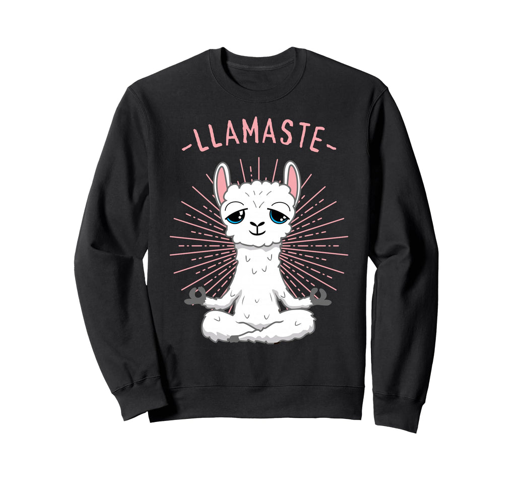 Funny Llamaste Llama Yoga Meditation Sweatshirt - Custom Art Print Unisex - T-Shirt, Sweatshirt, Hoodie