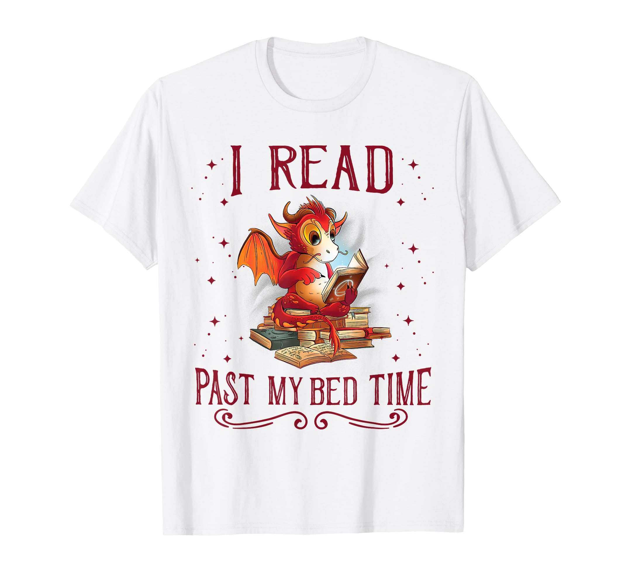 I Read Past My Bedtime Reading Dragon T-Shirt - Unique Graphic Men Women - T-Shirt, Sweatshirt, Hoodie