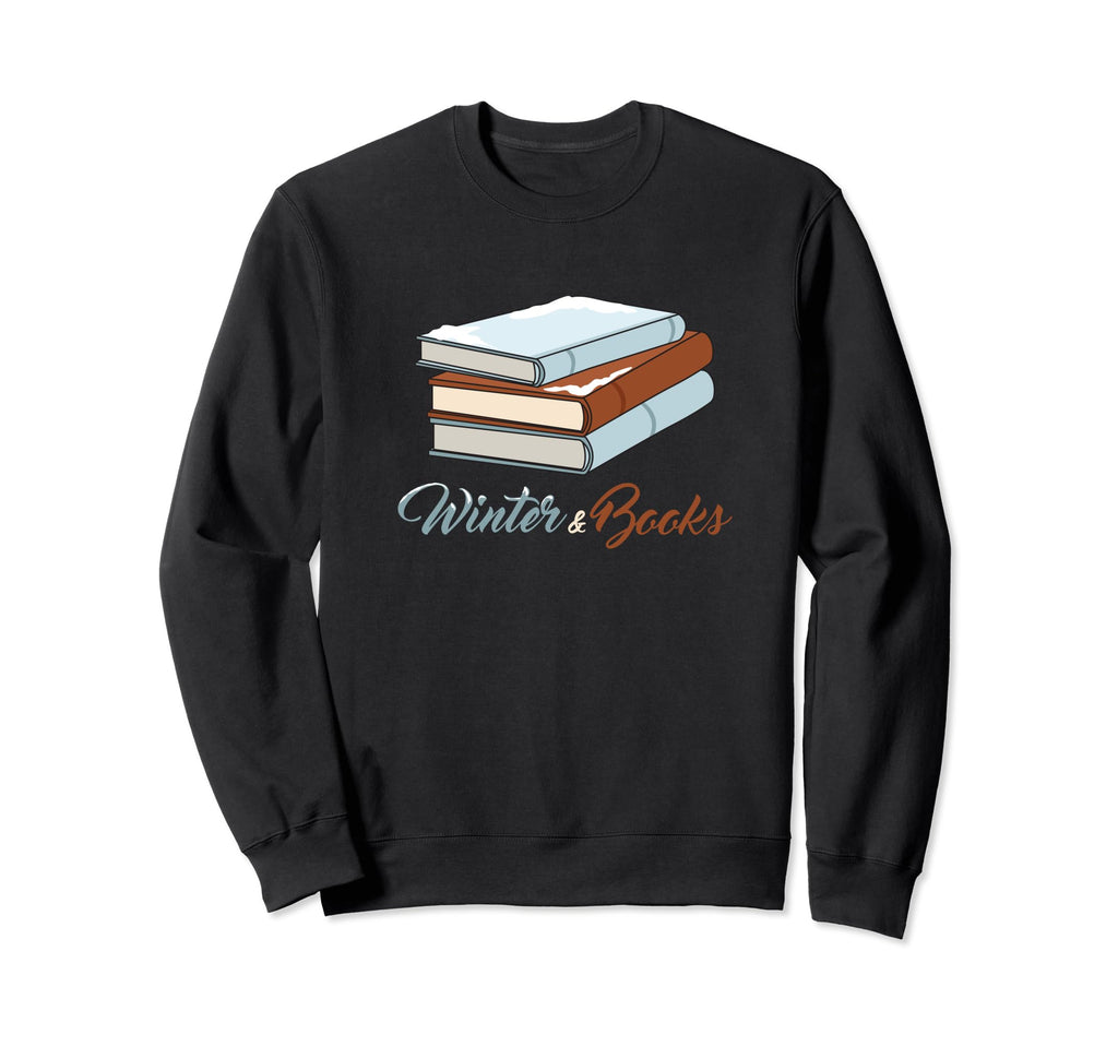 Winter Books Reading Literature Sweatshirt - Minimalist Print Men Women - T-Shirt, Sweatshirt, Hoodie
