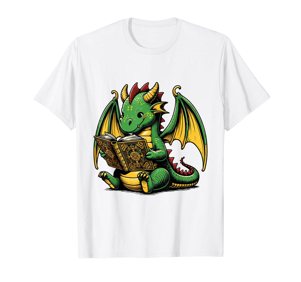Dragon Reading Book Bookworm Books T-Shirt - Aesthetic Graphic Men Women - T-Shirt, Sweatshirt, Hoodie