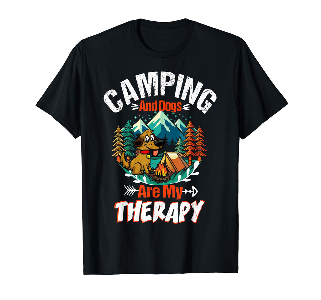 Mountain Funny Camping And Dog Are My T-Shirt - Unique Graphic Unisex - T-Shirt, Sweatshirt, Hoodie