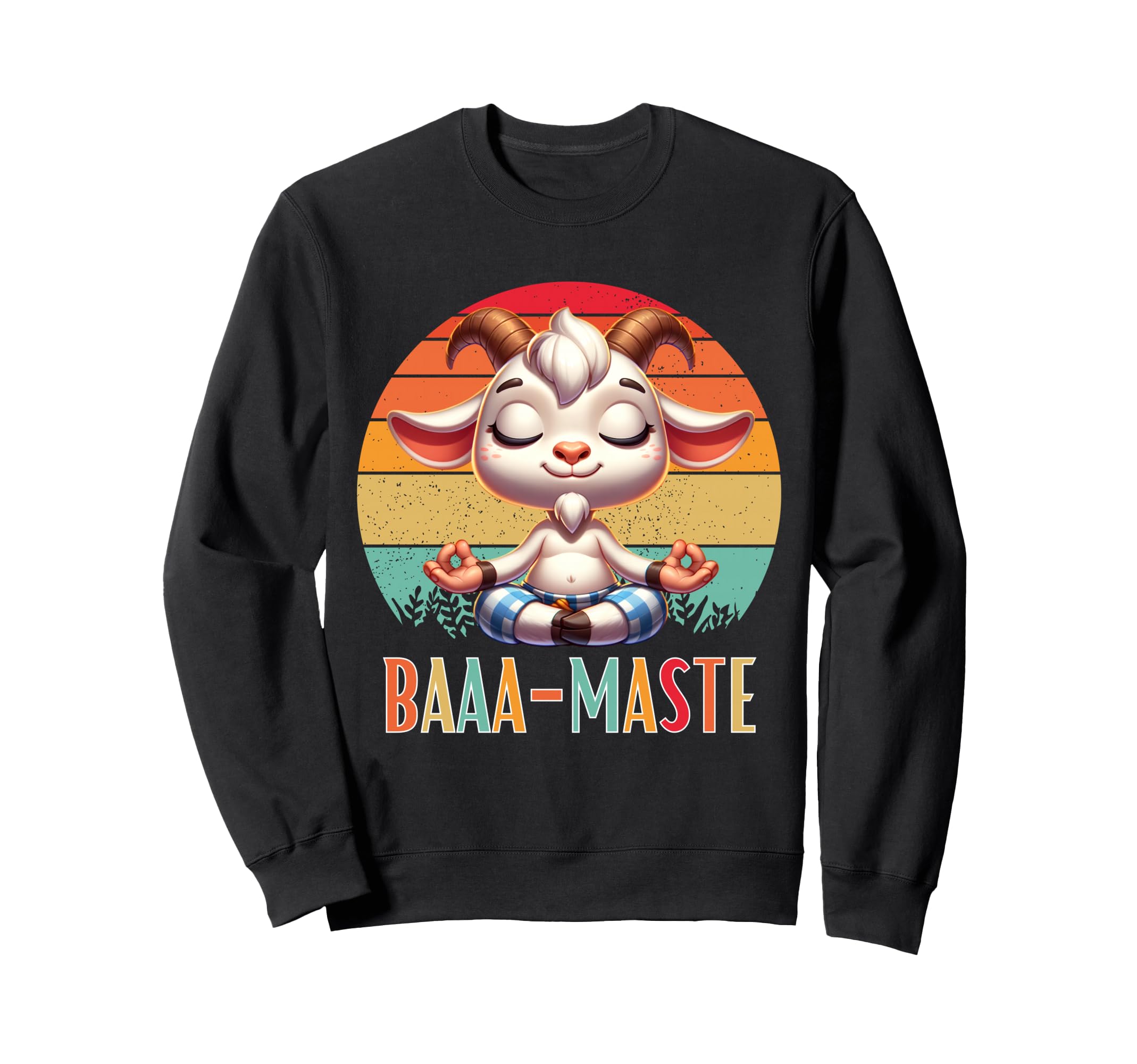 Funny Goat Yoga Baaa Maste Yogi Sweatshirt - Minimalist Print for Adults - T-Shirt, Sweatshirt, Hoodie