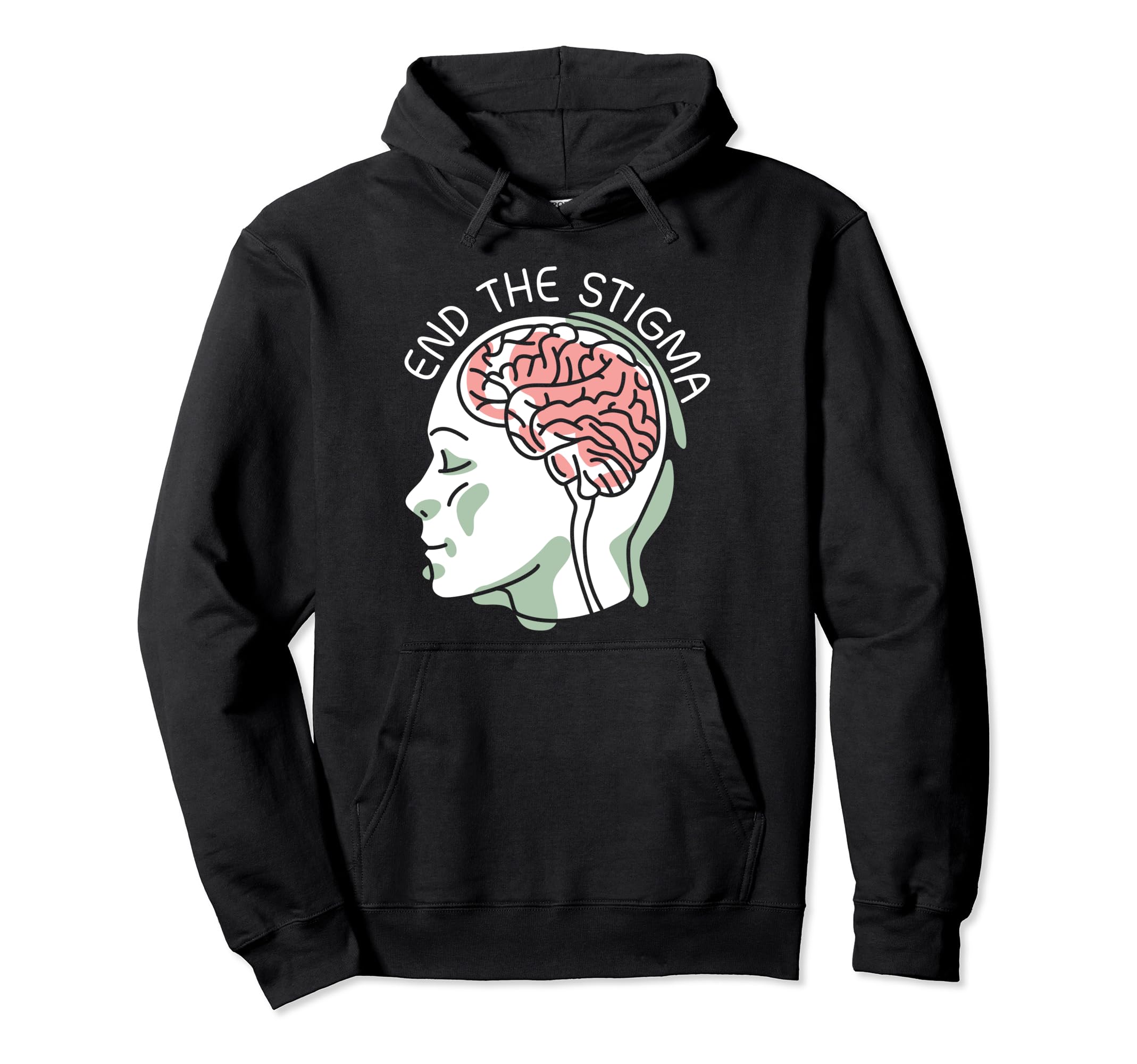 End Stigma Depression Anxiety Mental Health Hoodie - Graphic Print Unisex - T-Shirt, Sweatshirt, Hoodie