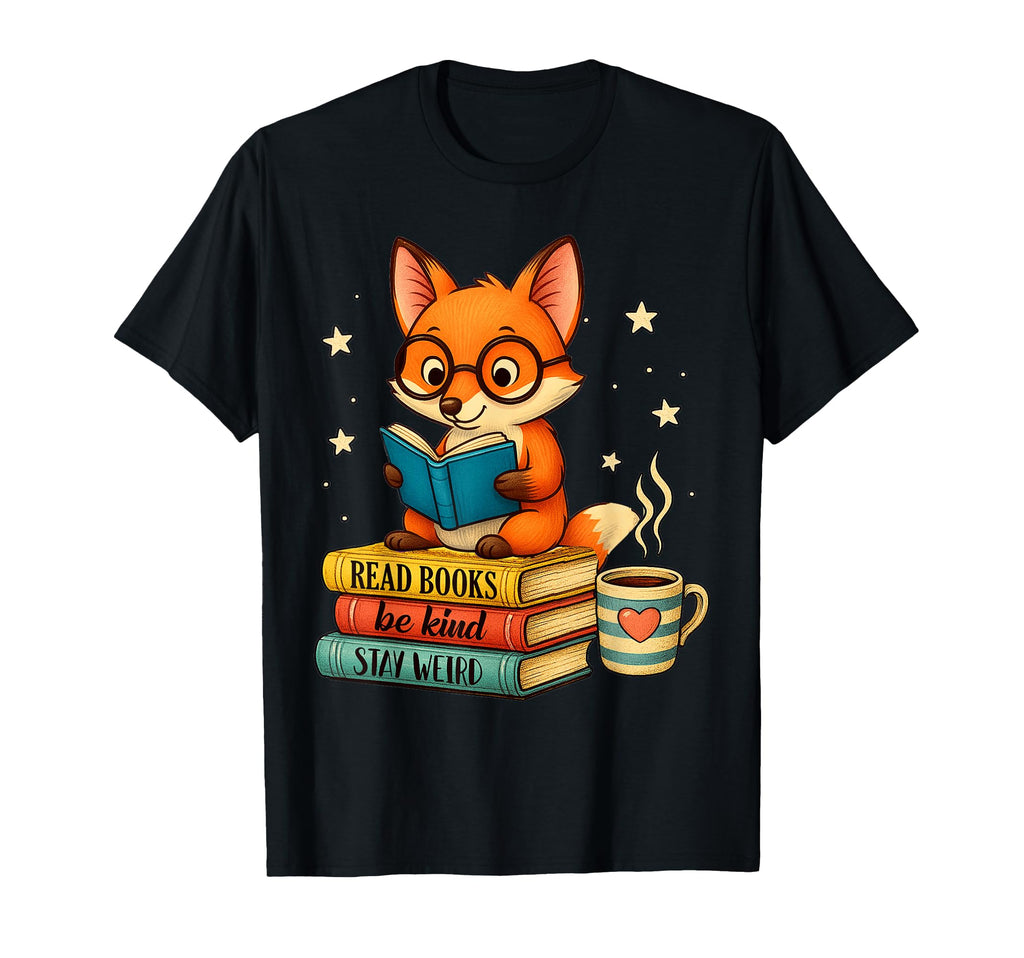 Book Lover Fox Reading Bookish Library T-Shirt - Trendy Graphic for Adults - T-Shirt, Sweatshirt, Hoodie