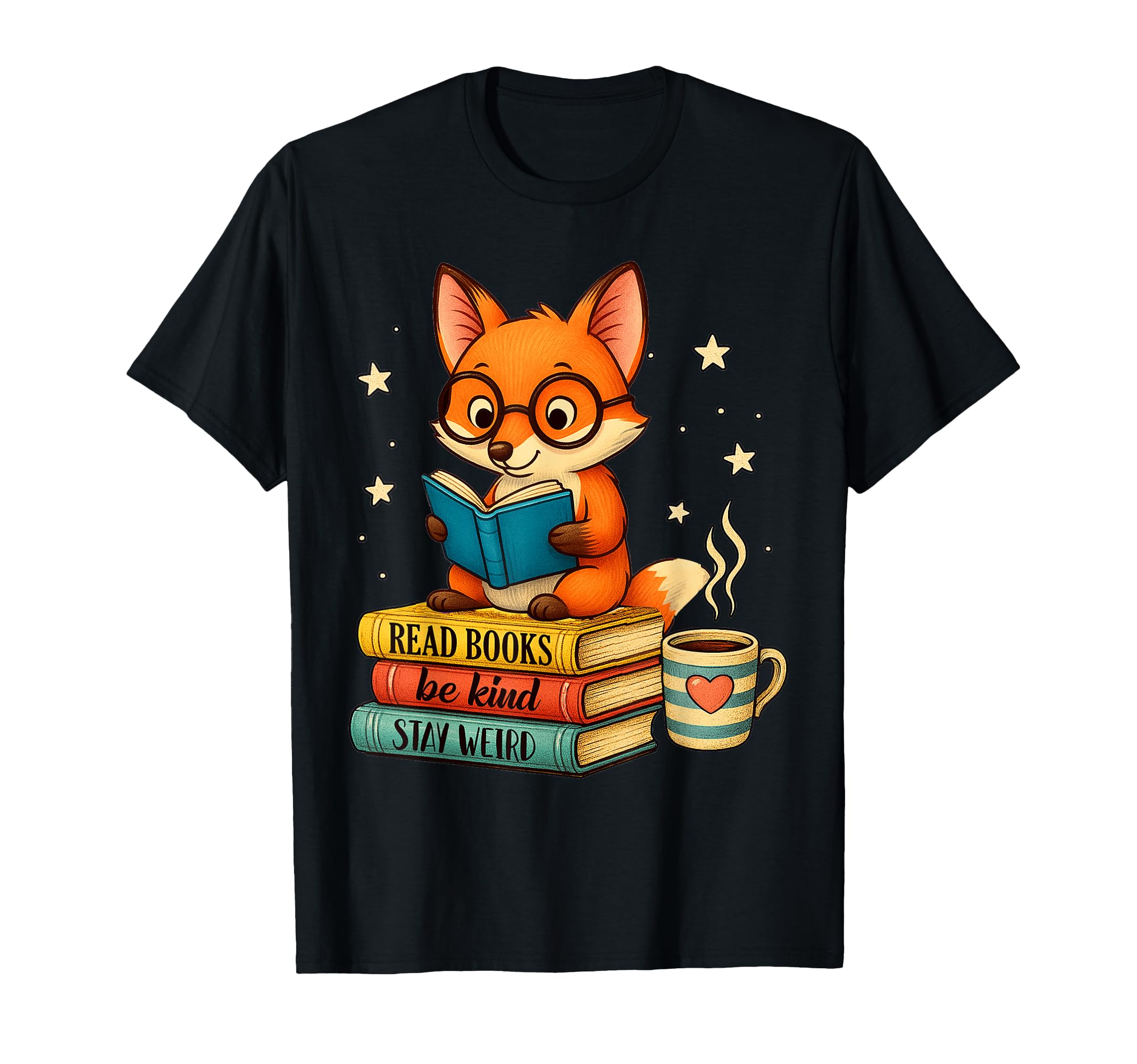 Book Lover Fox Reading Bookish Library T-Shirt - Trendy Graphic for Adults - T-Shirt, Sweatshirt, Hoodie