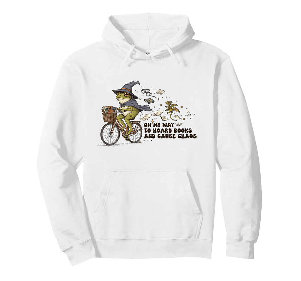 My Way To Hoard Books And Cause Chaos Hoodie - Unique Graphic for Adults - T-Shirt, Sweatshirt, Hoodie