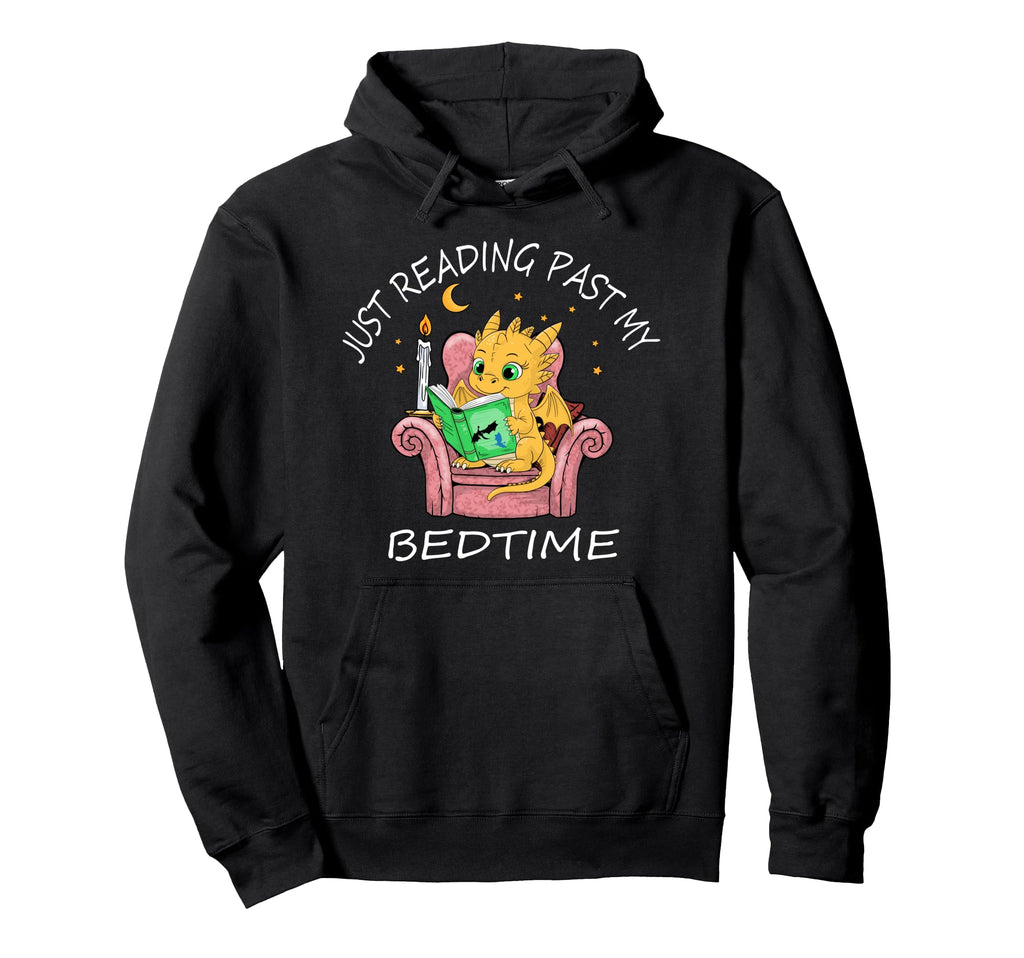 Dragon Reading Past Bedtime Book Hoodie - Casual Everyday Wear for Adults - T-Shirt, Sweatshirt, Hoodie