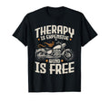 Motorcycle Rider Therapy Motorcycle T-Shirt - Aesthetic Graphic for Adults - T-Shirt, Sweatshirt, Hoodie