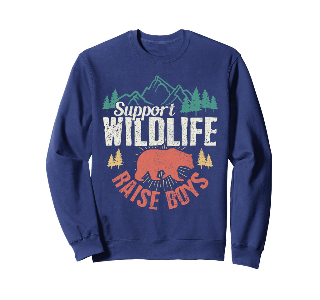 Support Wildlife Raise Mom Dad Wild One Sweatshirt - Graphic Print Unisex - T-Shirt, Sweatshirt, Hoodie