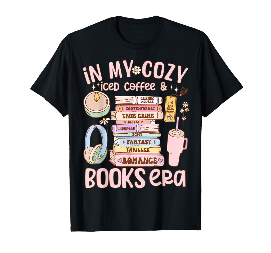 My Cozy Iced Coffee And Bookish Era T-Shirt - Custom Art Print Men Women - T-Shirt, Sweatshirt, Hoodie