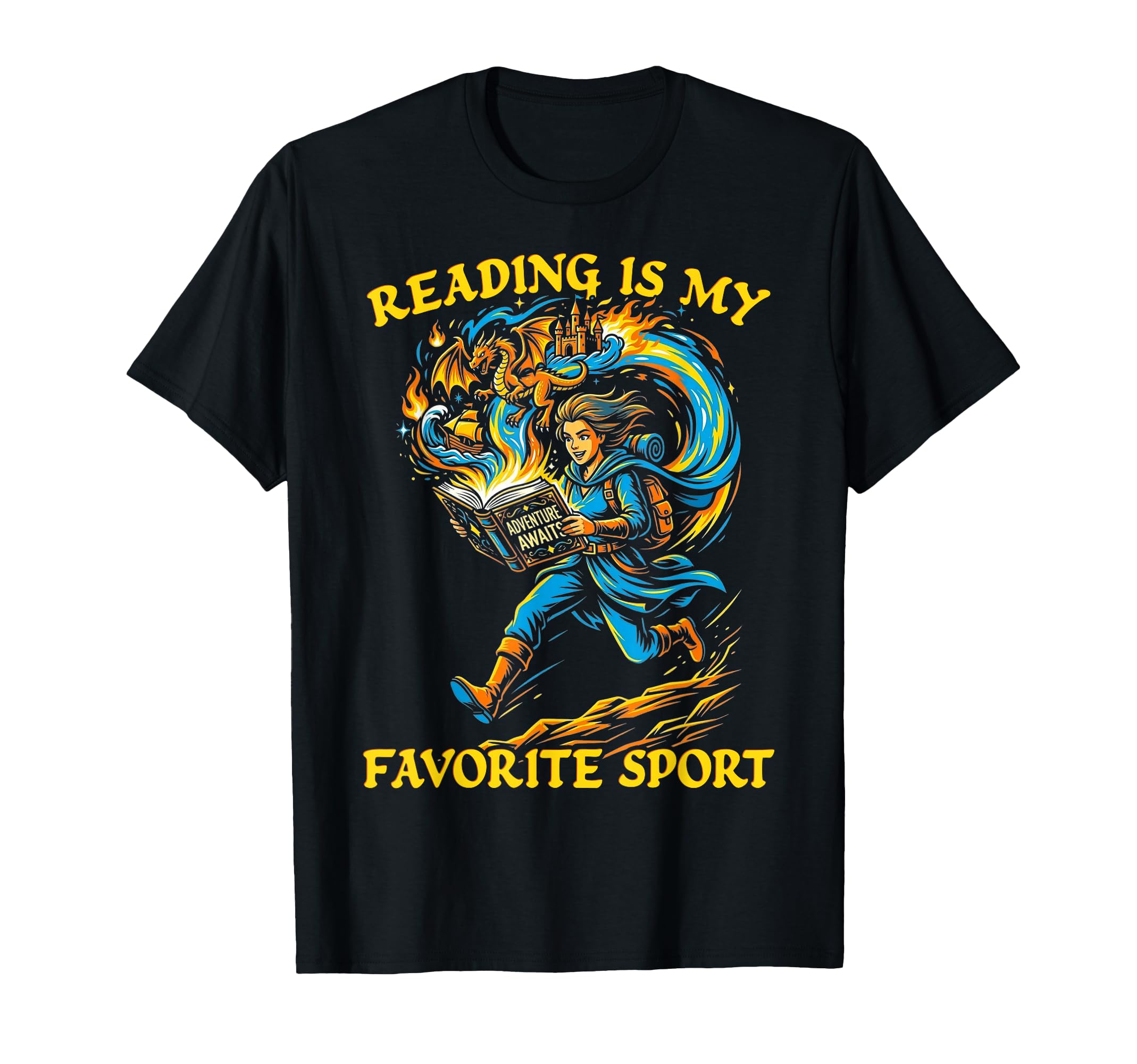 Reading Is My Favorite Sport Womens Fantasy T-Shirt - Graphic Print Unisex - T-Shirt, Sweatshirt, Hoodie