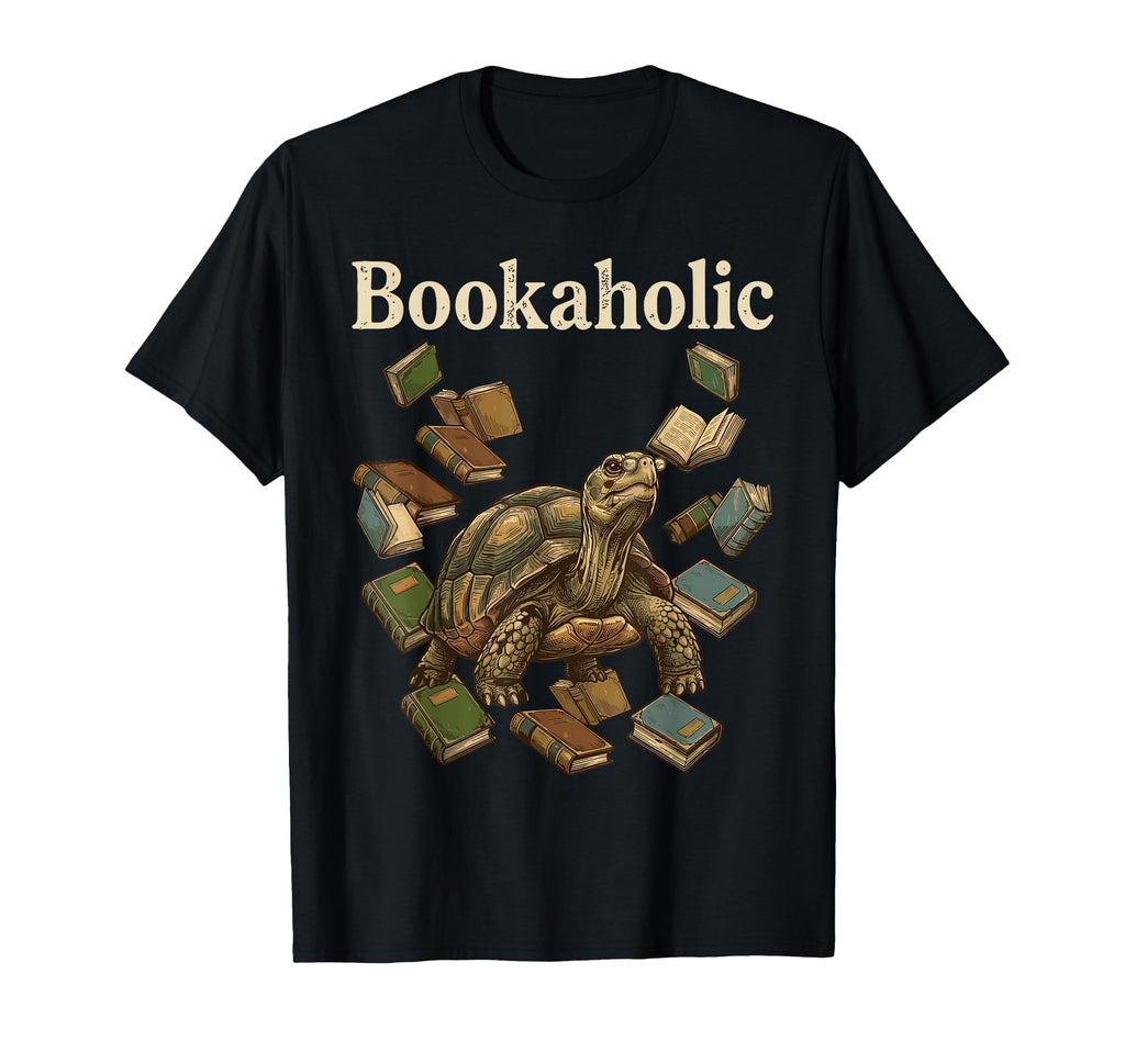 Bookaholic Turtle Reading Bookworm T-Shirt - Minimalist Print for Adults - T-Shirt, Sweatshirt, Hoodie