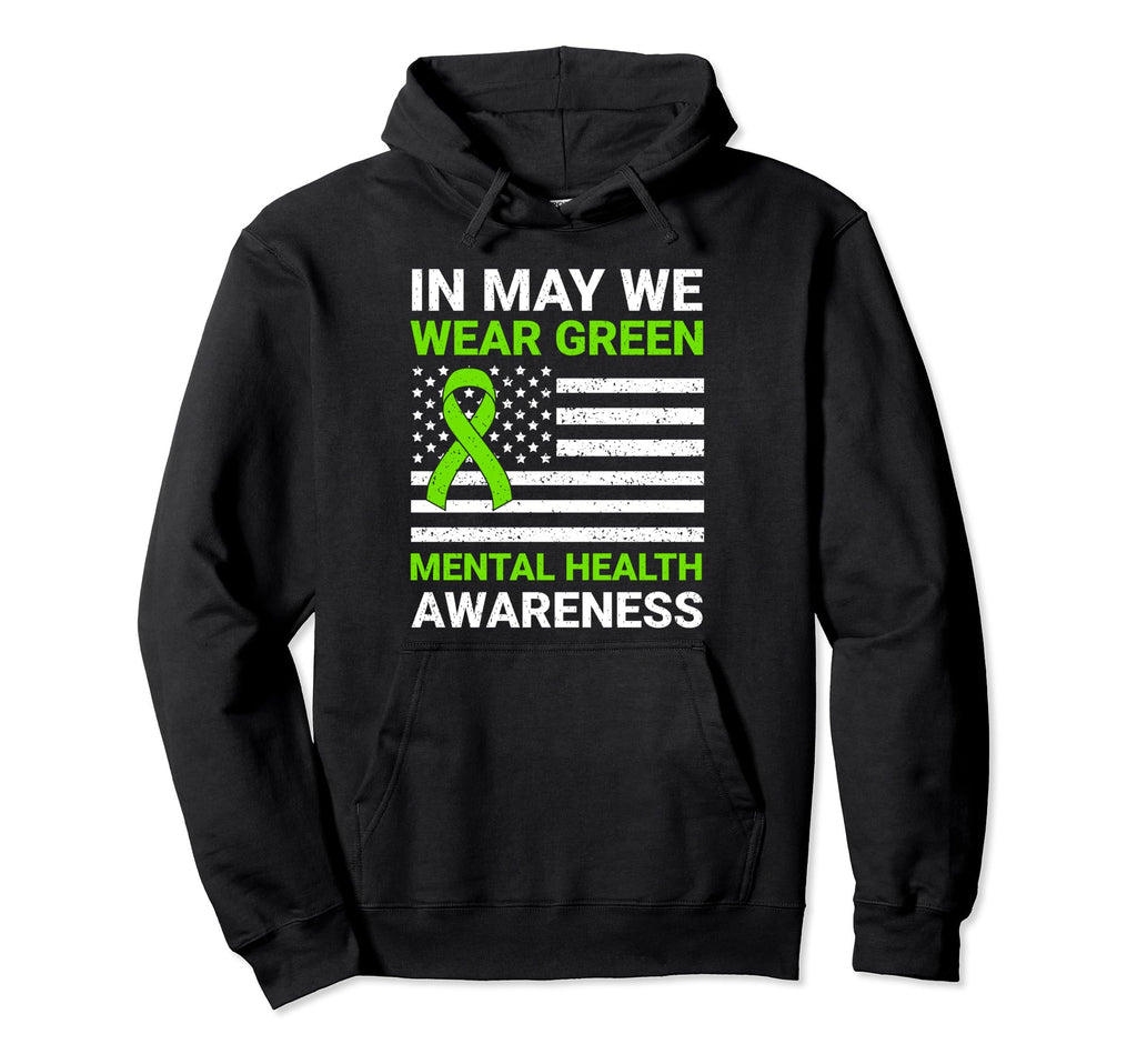 Usa Flag May We Wear Green Mental Hoodie - Minimalist Print Men Women - T-Shirt, Sweatshirt, Hoodie