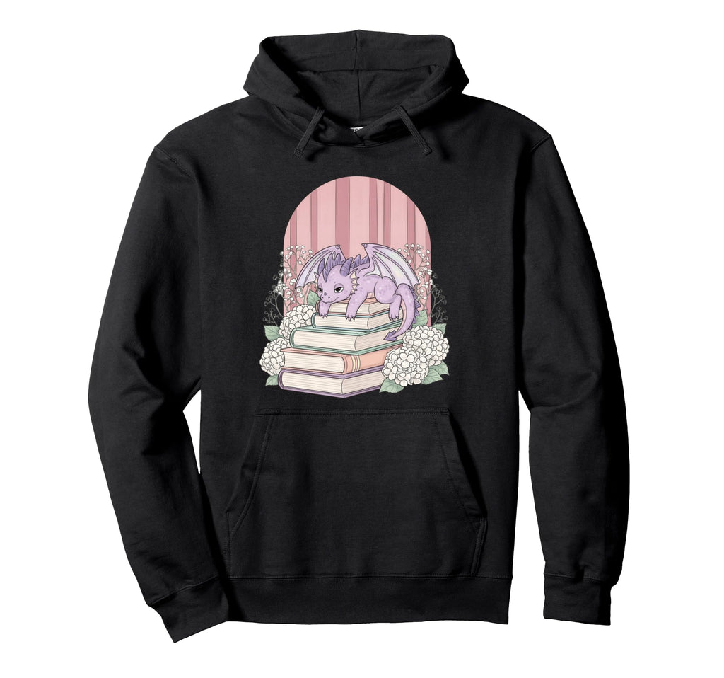 Purple Dragon Books Flowers Bookish Hoodie - Unique Graphic for Adults - T-Shirt, Sweatshirt, Hoodie