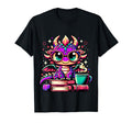 Dragon Sitting Books And Coffee T-Shirt - Streetwear Style Men Women - T-Shirt, Sweatshirt, Hoodie