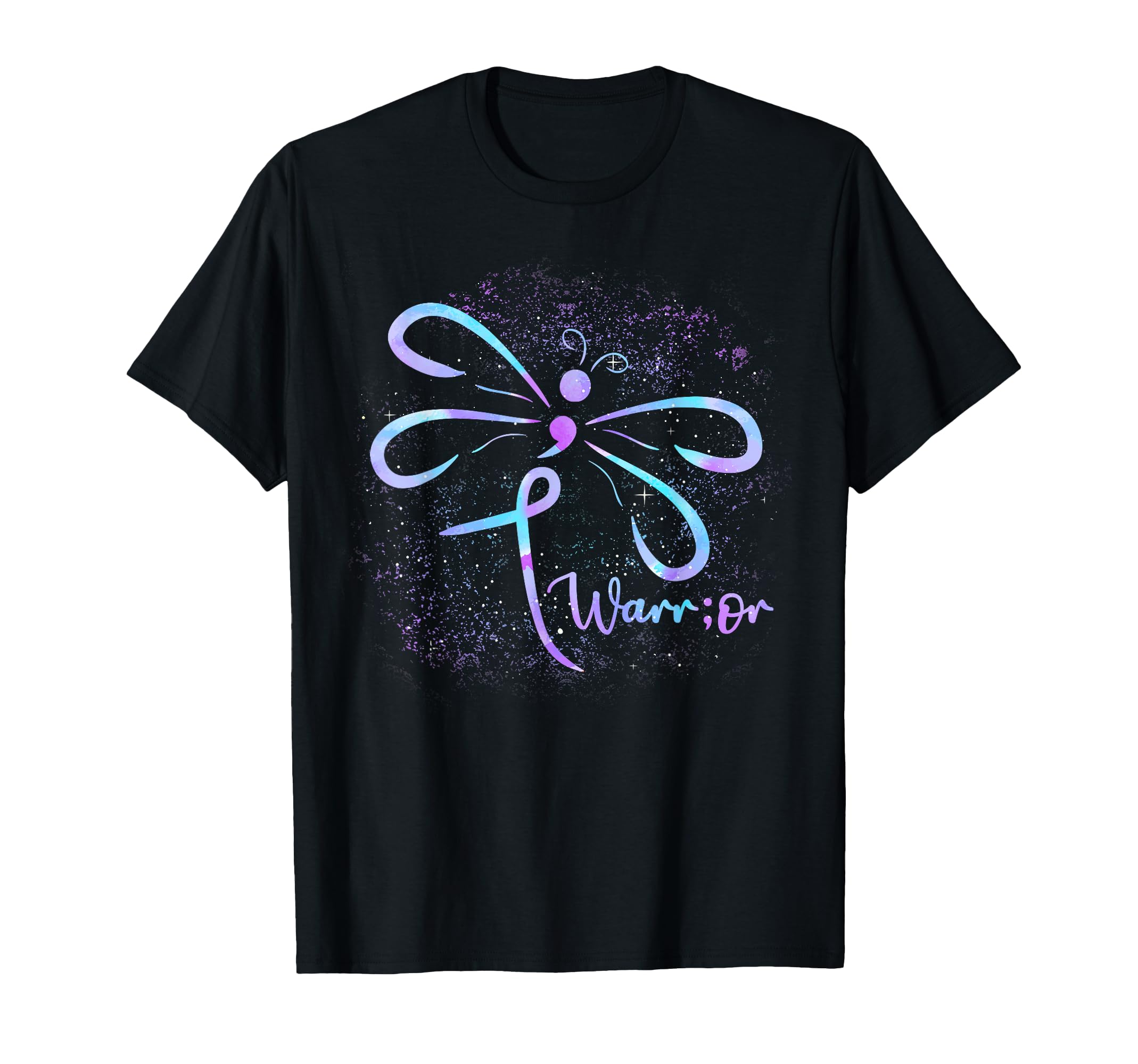 Suicide Awareness Semicolon Dragonfly T-Shirt - Unique Graphic Unisex - T-Shirt, Sweatshirt, Hoodie