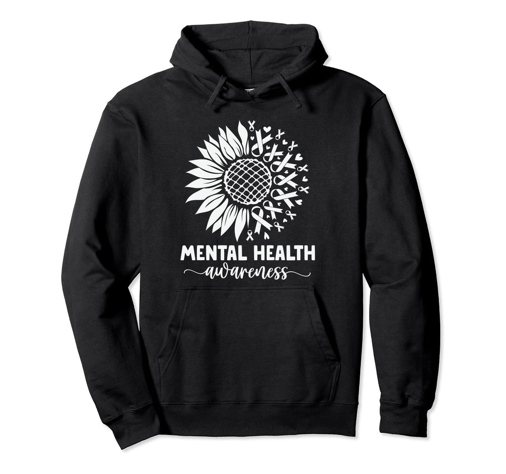 Mental Health Awareness Green Sunflower Hoodie - Aesthetic Graphic Unisex - T-Shirt, Sweatshirt, Hoodie