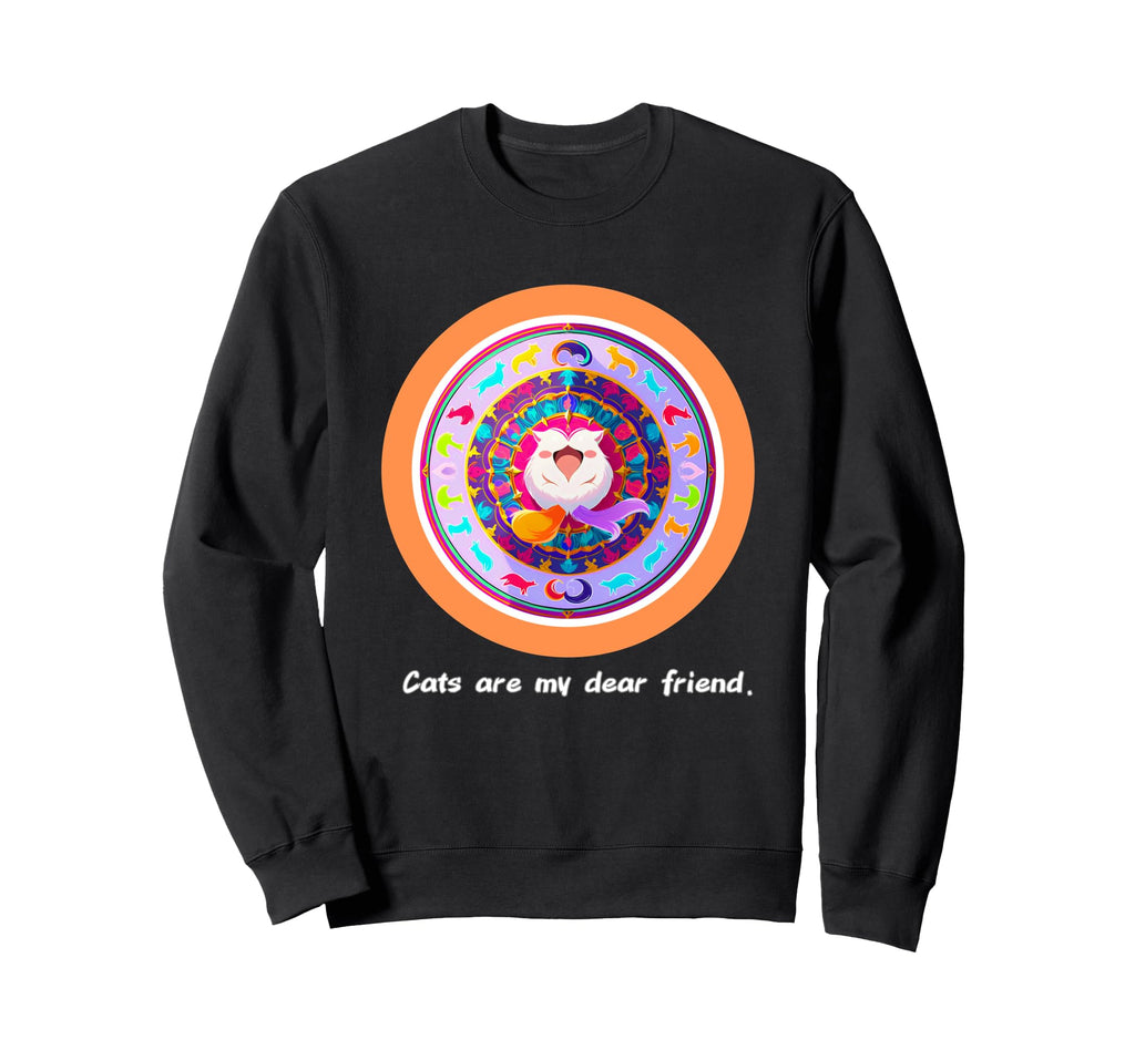 Cats Are My Best Friends Sacred Sweatshirt - Minimalist Print for Adults - T-Shirt, Sweatshirt, Hoodie