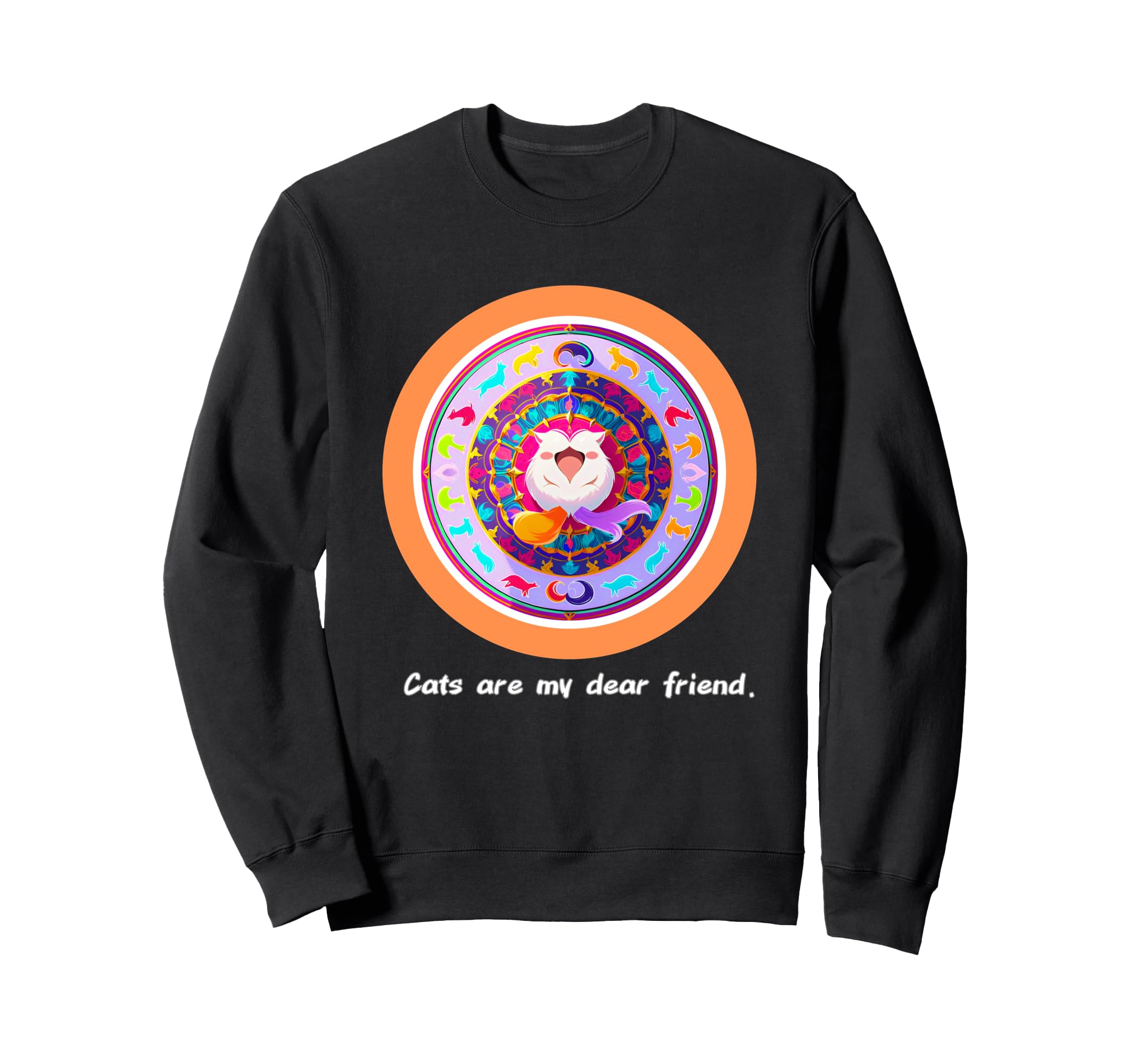 Cats Are My Best Friends Sacred Sweatshirt - Minimalist Print for Adults - T-Shirt, Sweatshirt, Hoodie