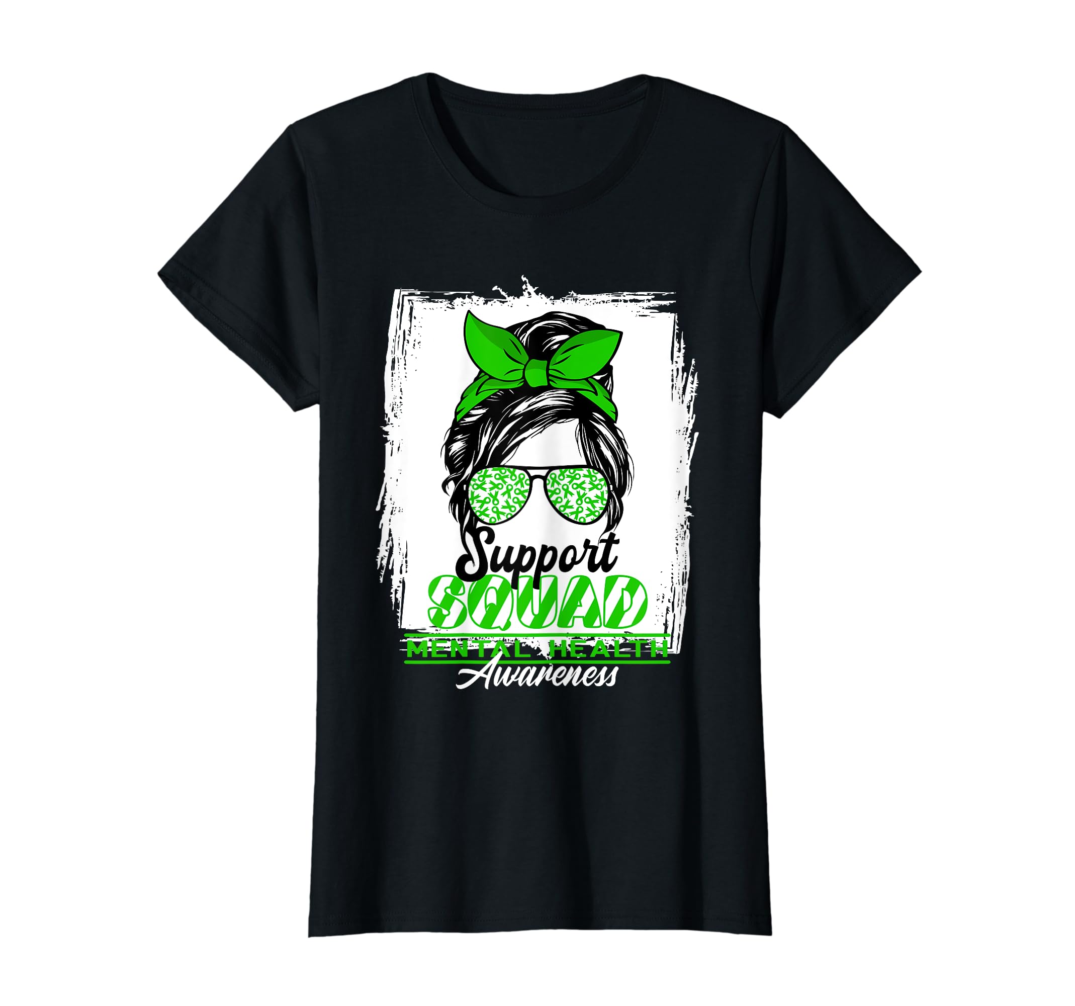 Womens Messy Bun Support Awareness T-Shirt - Casual Everyday Wear Unisex - T-Shirt, Sweatshirt, Hoodie