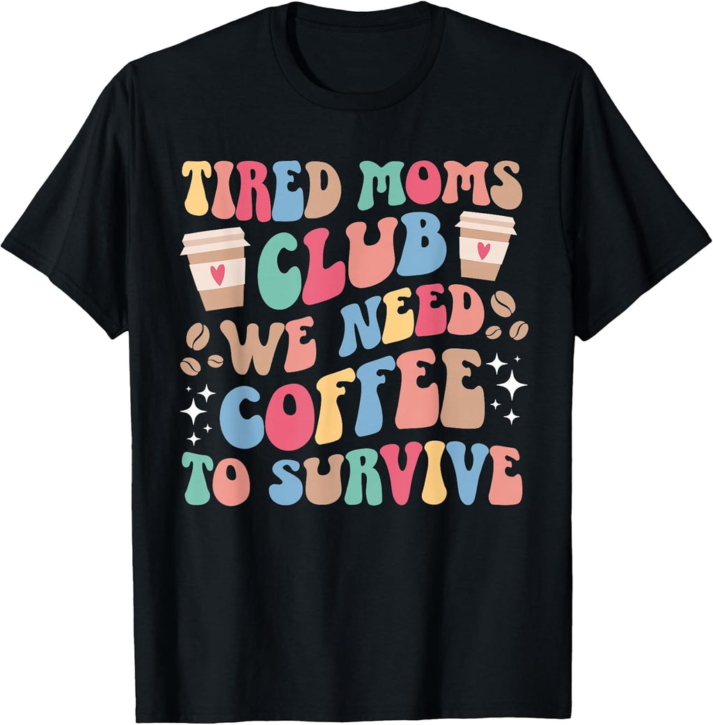 Groovy Exhausted Mom For Mother's Day Unisex T-shirt, Sweatshirt, Hoodie, Long Sleeve Tee - T-Shirt, Sweatshirt, Hoodie