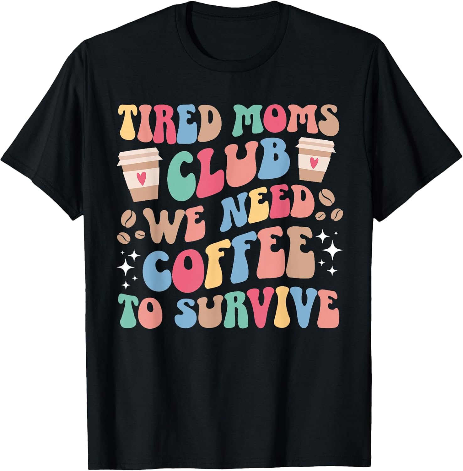 Groovy Exhausted Mom For Mother's Day Unisex T-shirt, Sweatshirt, Hoodie, Long Sleeve Tee - T-Shirt, Sweatshirt, Hoodie