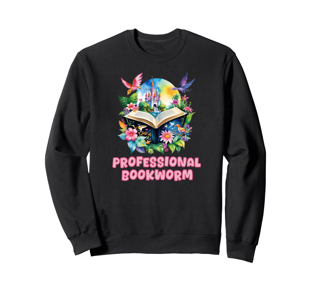 Book Worm Book Stack Reading Addict Sweatshirt - Trendy Graphic for Adults - T-Shirt, Sweatshirt, Hoodie