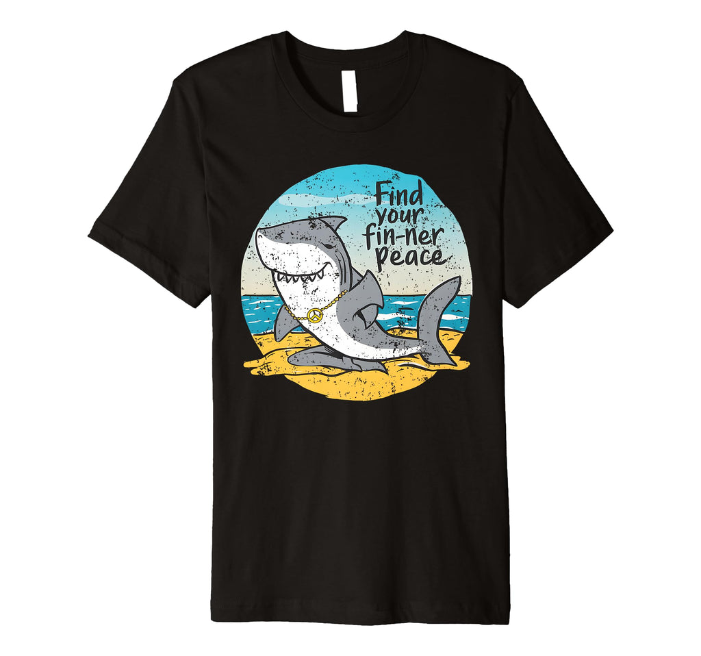 Shark Yoga Meditation Pun T-Shirt - Minimalist Print for Adults - T-Shirt, Sweatshirt, Hoodie