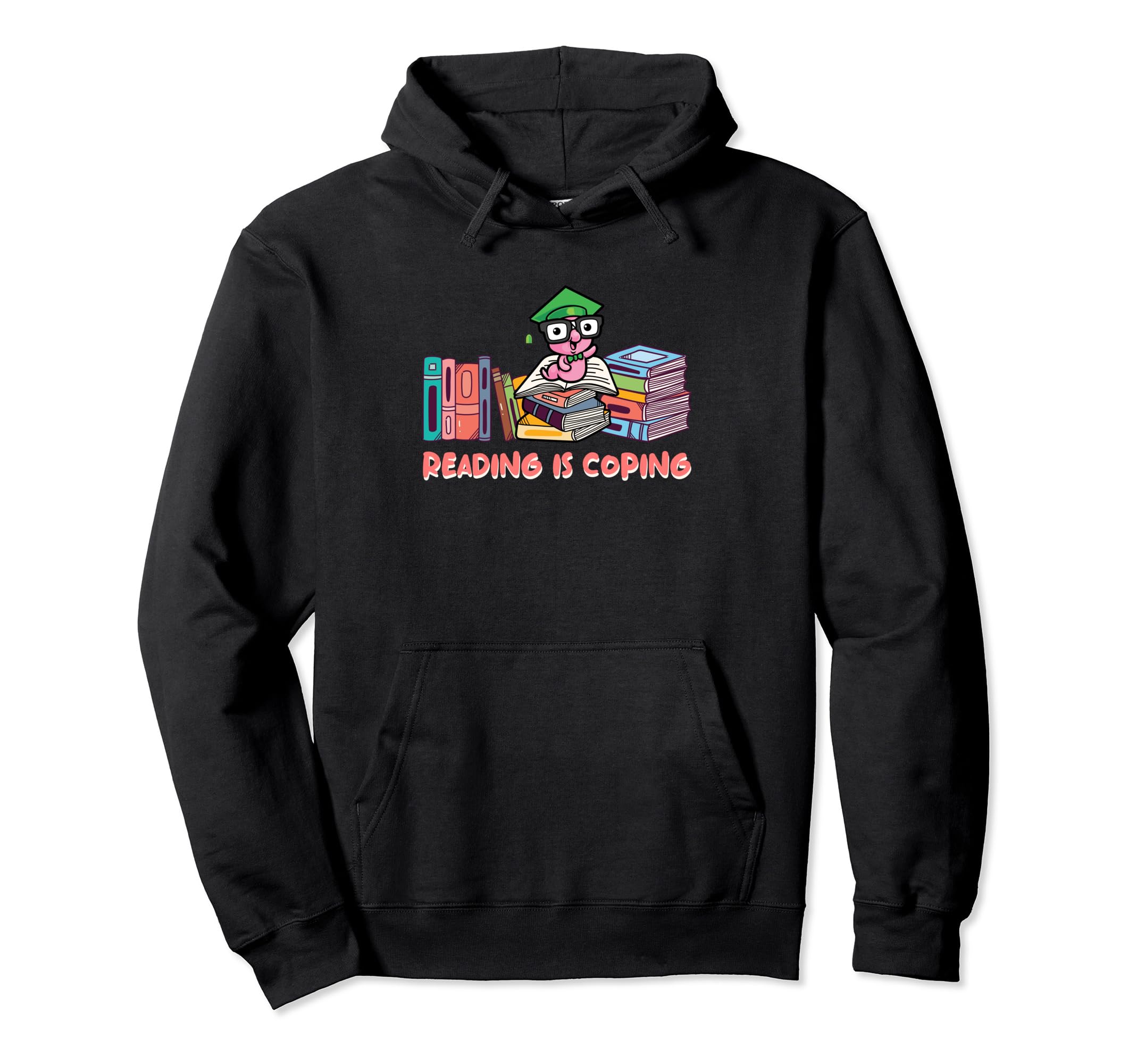 Reading Is Coping Introvert Bookworm Hoodie - Novelty Apparel for Adults - T-Shirt, Sweatshirt, Hoodie