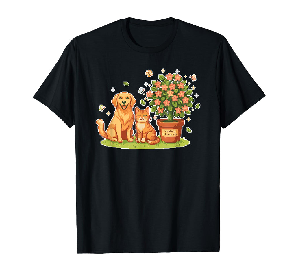Healing Progress Therapy Dog Cat T-Shirt - Minimalist Print for Adults - T-Shirt, Sweatshirt, Hoodie
