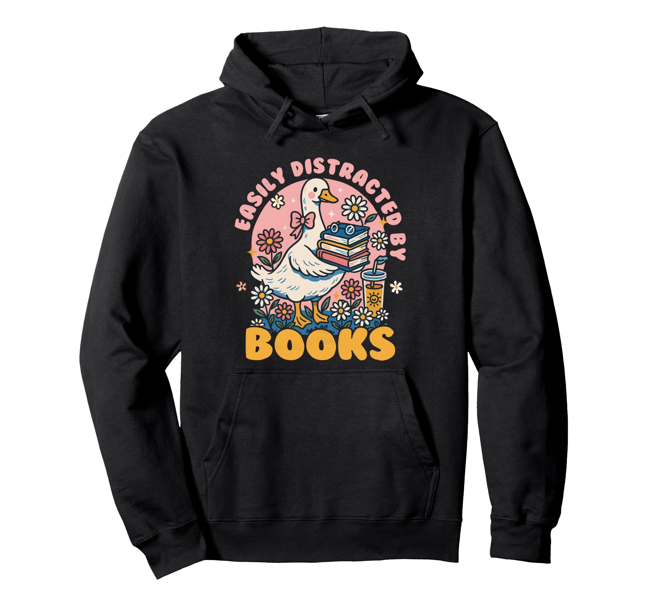 Easily Distracted Books Book Lover Hoodie - Trendy Graphic for Adults - T-Shirt, Sweatshirt, Hoodie