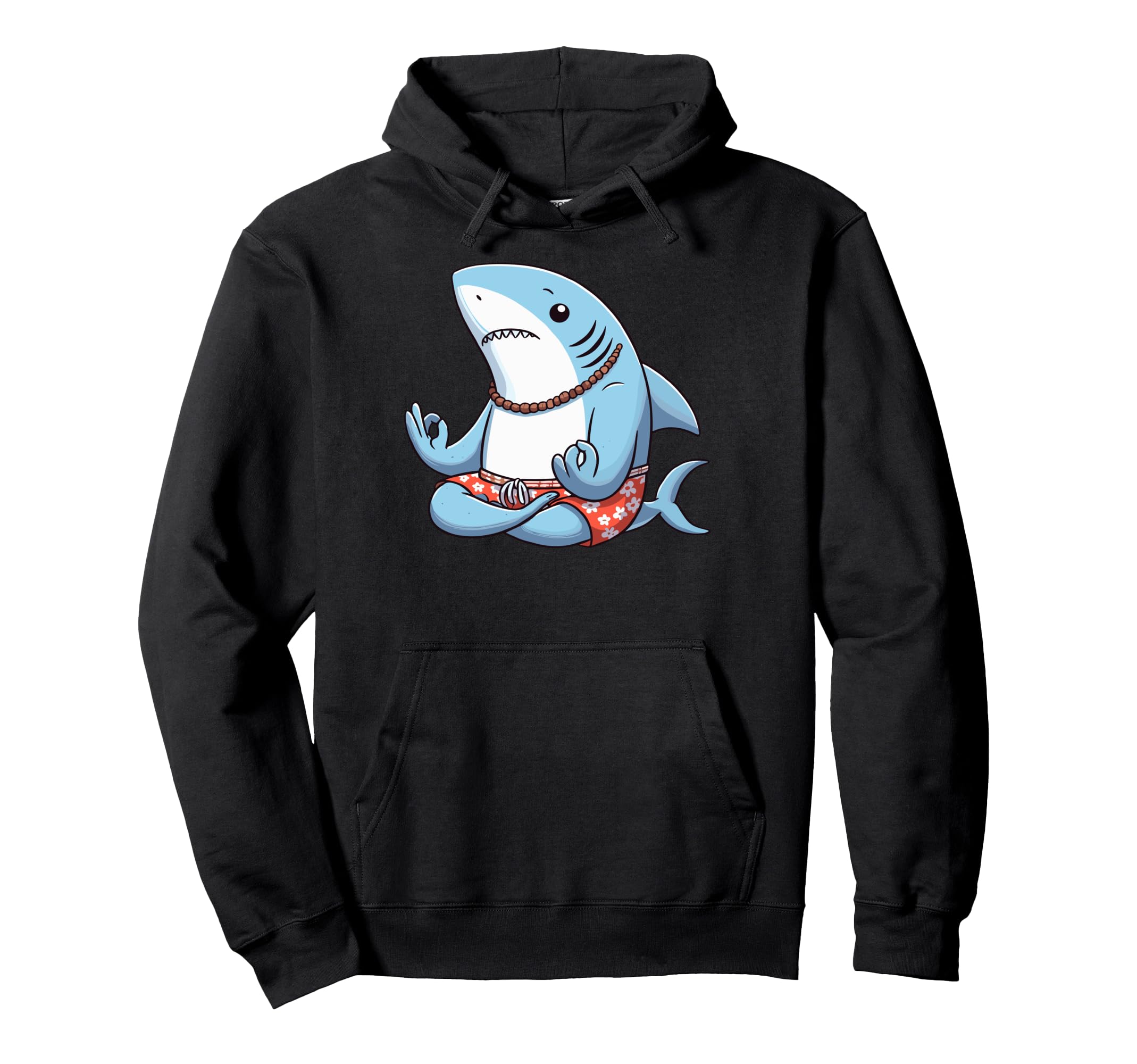 Meditation Shark Yoga Pose Relaxing Hoodie - Custom Art Print Men Women - T-Shirt, Sweatshirt, Hoodie