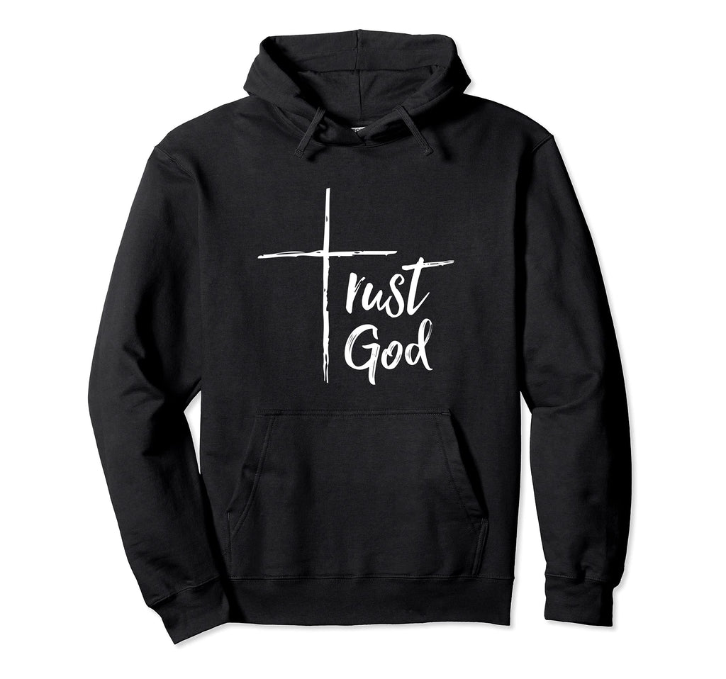 Xalted Trust God Adults Black Small Hoodie - Custom Art Print Men Women - T-Shirt, Sweatshirt, Hoodie