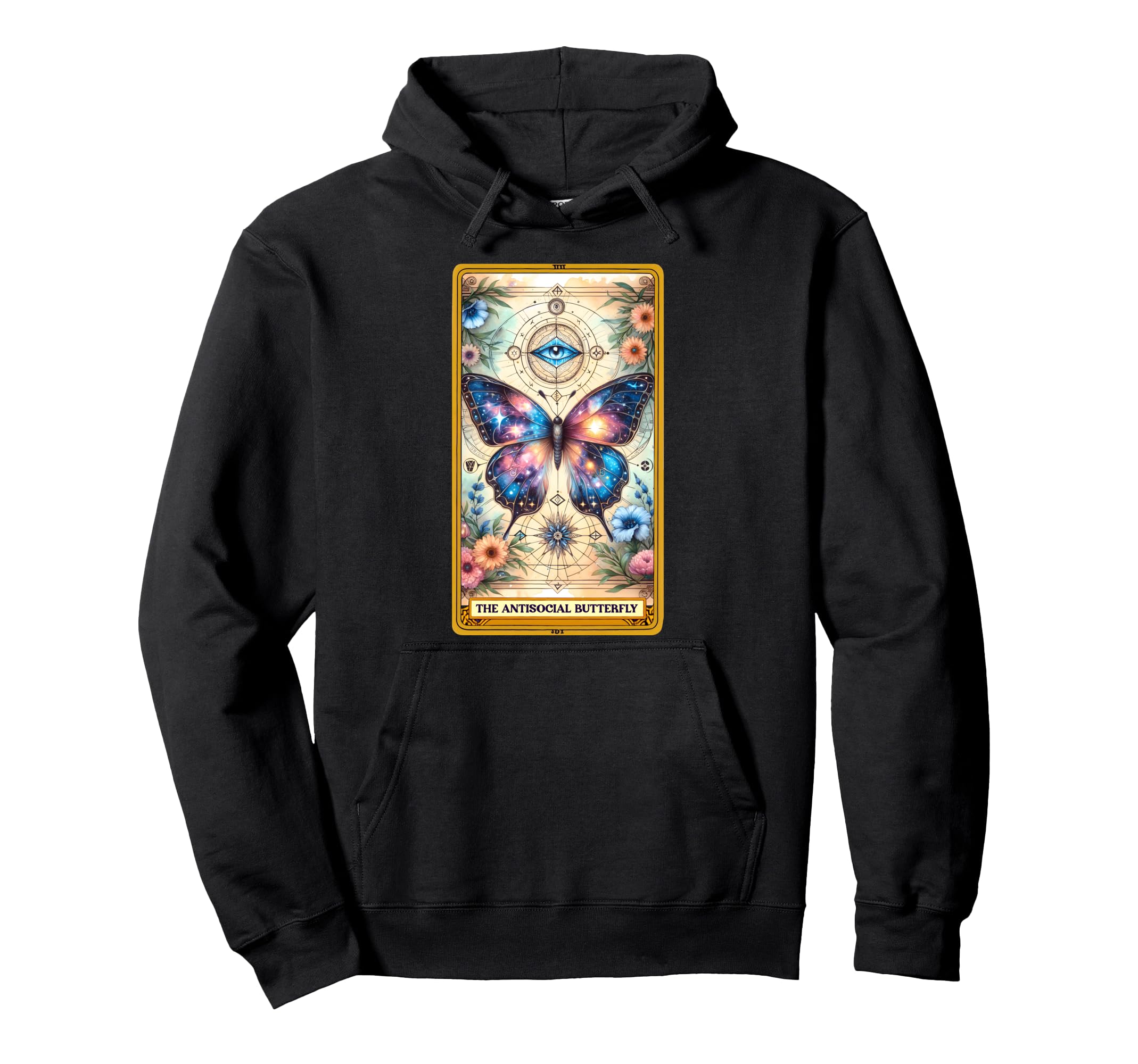 Antisocial Butterfly Tarot Card Introvert Hoodie - Trendy Graphic Unisex - T-Shirt, Sweatshirt, Hoodie