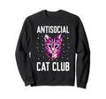 Antisocial Cat Club Introvert Cat Sweatshirt - Trendy Graphic for Adults - T-Shirt, Sweatshirt, Hoodie