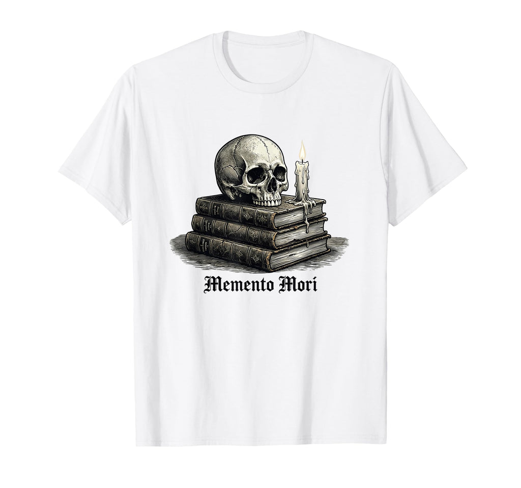 Memento Mori Skull Books Dark Academia T-Shirt - Novelty Apparel Men Women - T-Shirt, Sweatshirt, Hoodie