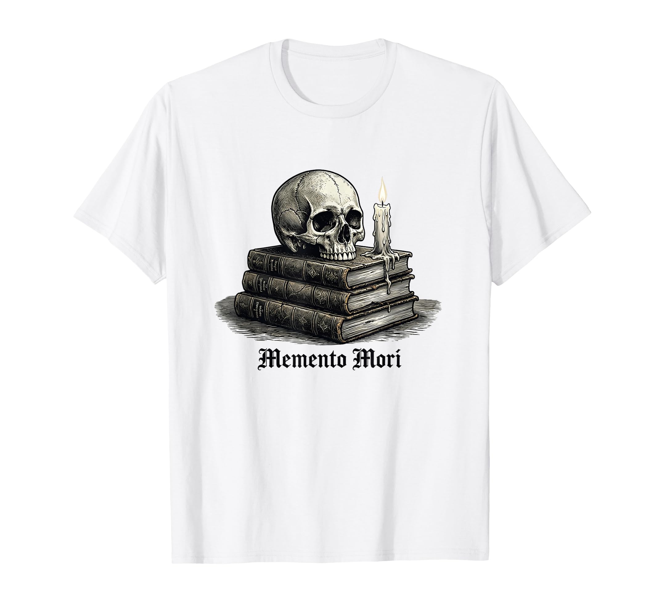 Memento Mori Skull Books Dark Academia T-Shirt - Novelty Apparel Men Women - T-Shirt, Sweatshirt, Hoodie