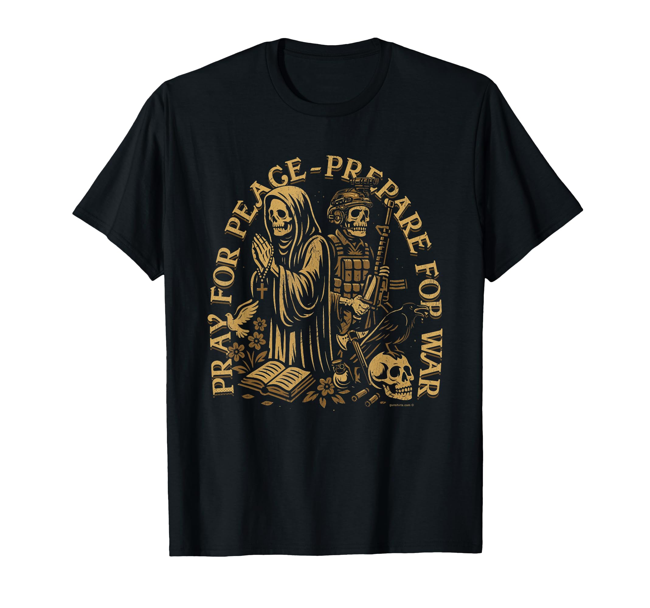 Pray Peace Prepare War Patriotic T-Shirt - Minimalist Print for Adults - T-Shirt, Sweatshirt, Hoodie