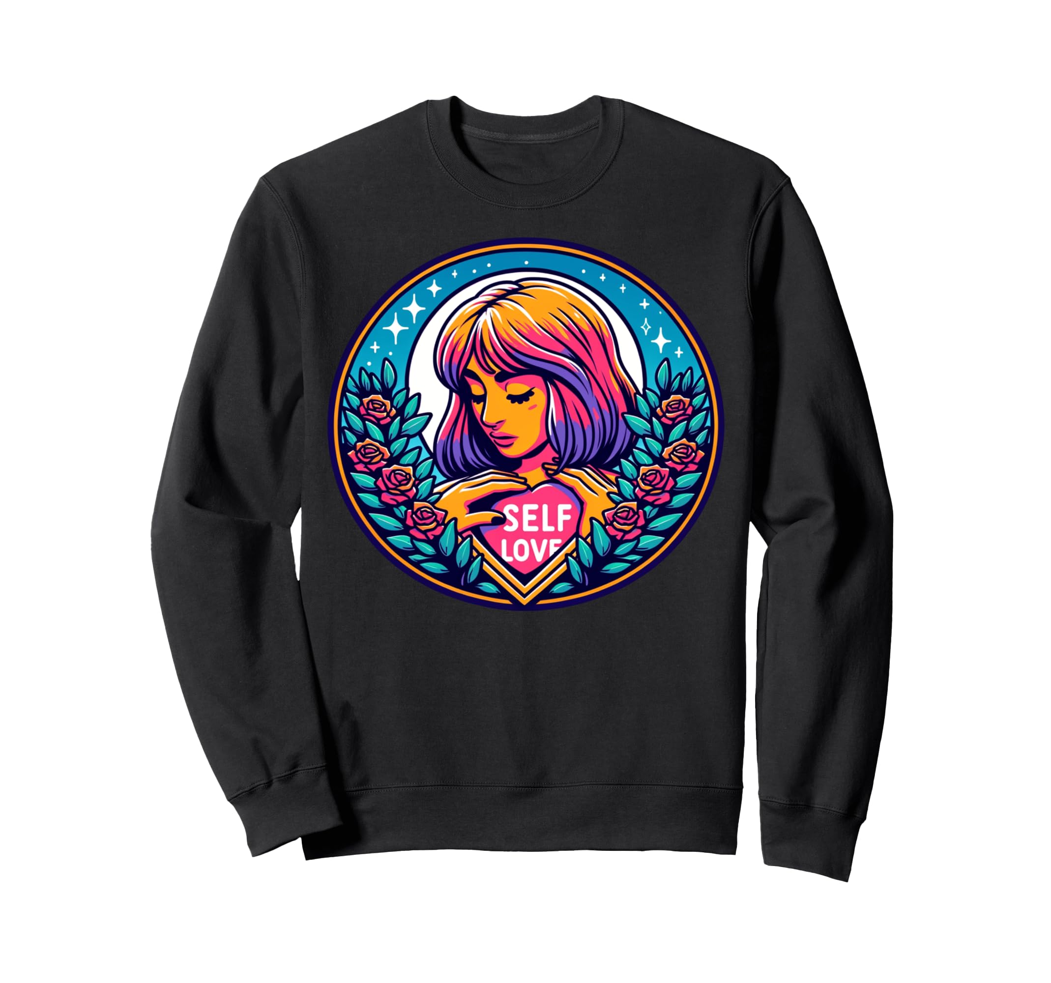 Self Love Illustration Promoting Sweatshirt - Unique Graphic for Adults - T-Shirt, Sweatshirt, Hoodie