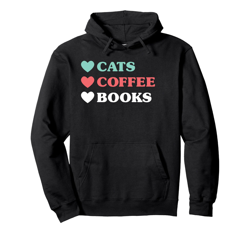 Love Cats Love Coffee Love Reading T-Shirt - Graphic Print Men Women - T-Shirt, Sweatshirt, Hoodie