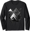 Futuristic Geometric Abstract Art - Minimalist Design Long Sleeve T-Shirt Unisex T-shirt, Sweatshirt, Hoodie, Long Sleeve Tee - T-Shirt, Sweatshirt, Hoodie