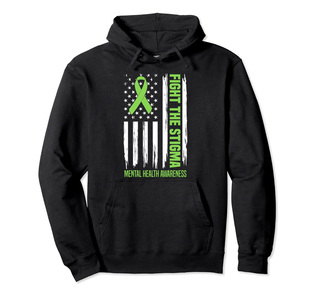 Fight Stigma Mental Health Warrior Hoodie - Novelty Apparel for Adults - T-Shirt, Sweatshirt, Hoodie