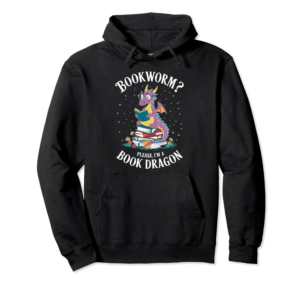 Librarian Gothic Book Dragon Bookworm Hoodie - Unique Graphic Unisex - T-Shirt, Sweatshirt, Hoodie