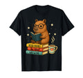 Book Lover Capybara Reading Books Library T-Shirt - Trendy Graphic Unisex - T-Shirt, Sweatshirt, Hoodie