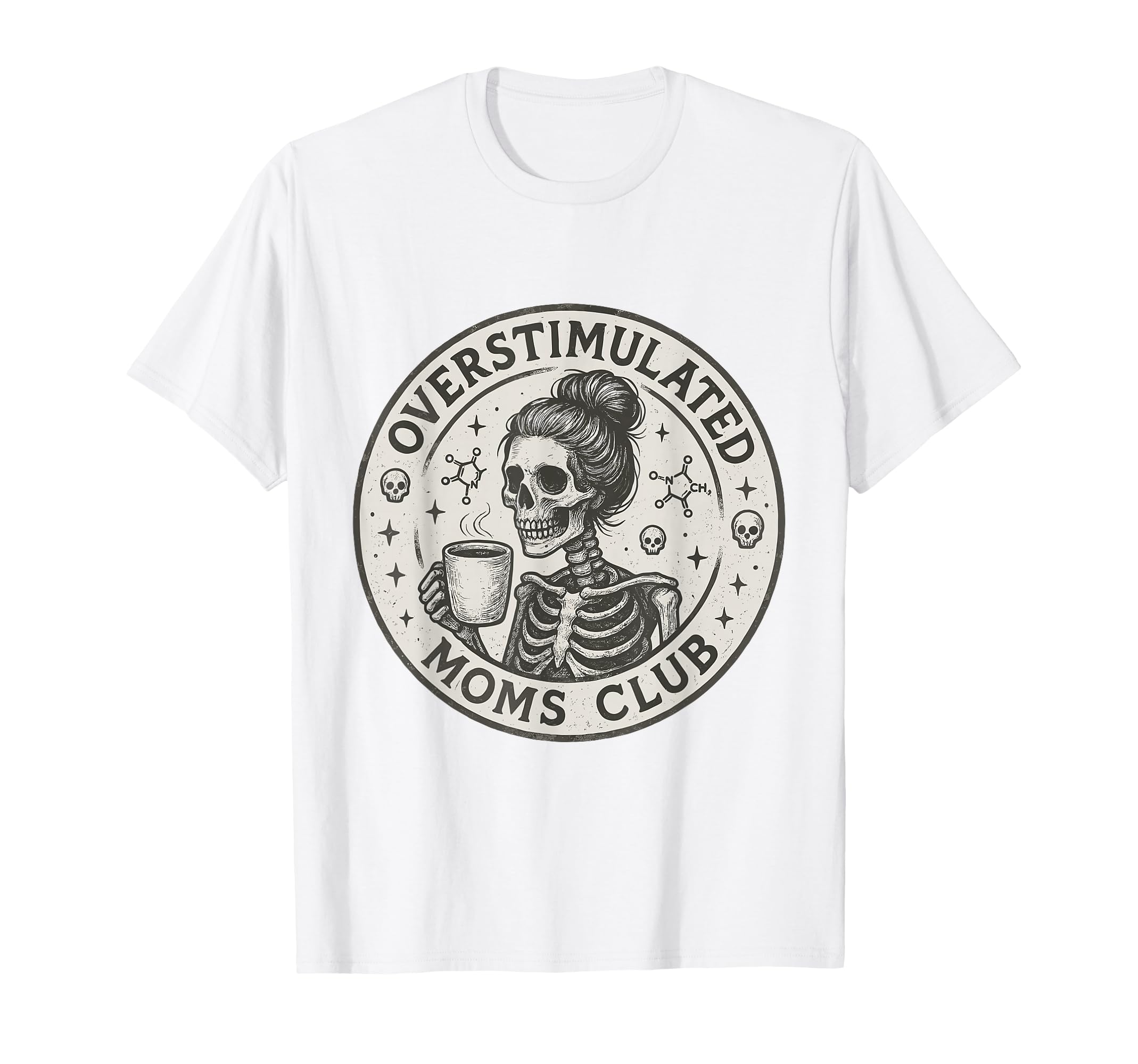 Moms Club Overstimulated Groovy Hoodie - Minimalist Print Men Women - T-Shirt, Sweatshirt, Hoodie