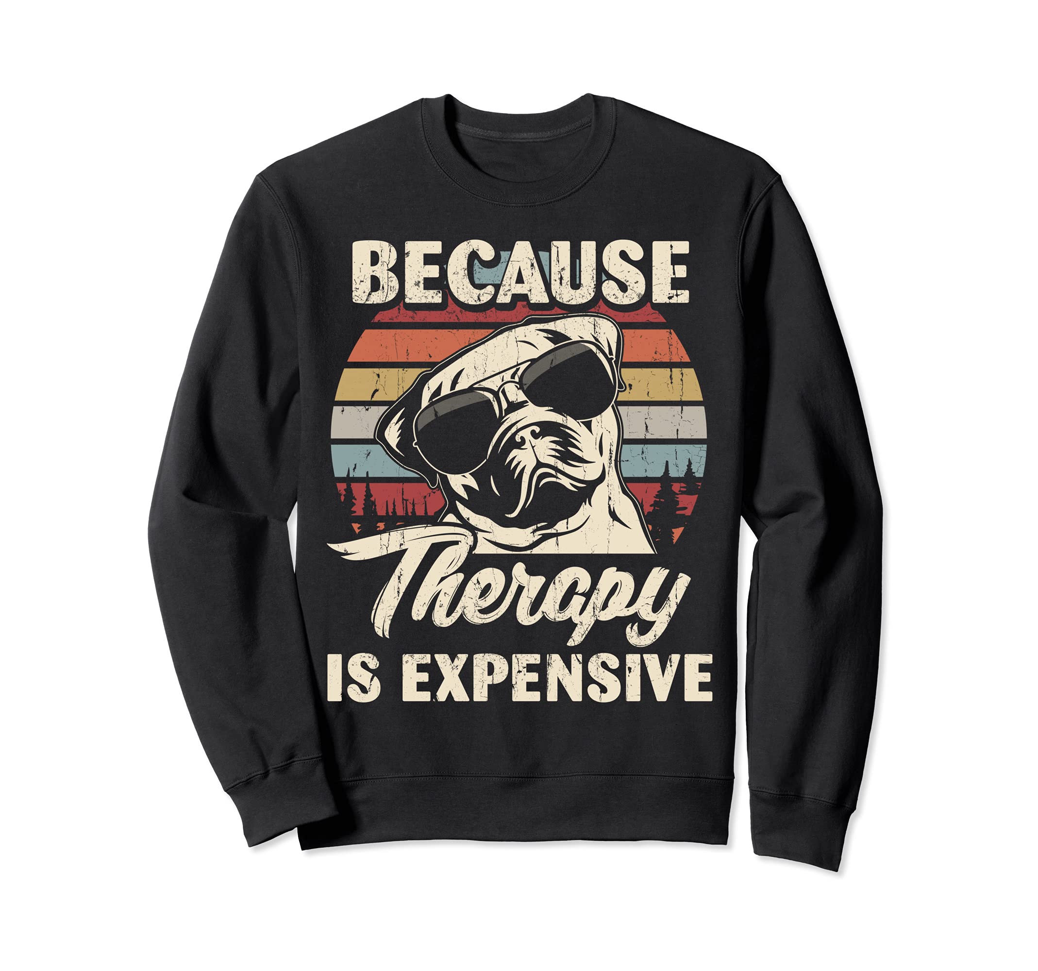 Pug Dog Therapy Is Expensive Funny Sweatshirt - Streetwear Style Unisex - T-Shirt, Sweatshirt, Hoodie