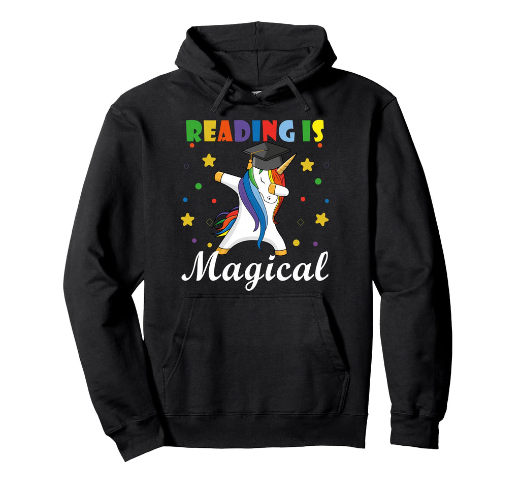 Reading Is Magical Book Lover Unicorn Hoodie - Custom Art Print Unisex - T-Shirt, Sweatshirt, Hoodie