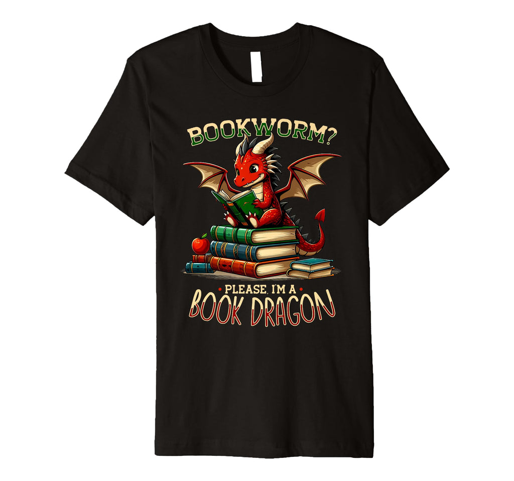 Im Book Dragon Literature Reading Book T-Shirt - Graphic Print for Adults - T-Shirt, Sweatshirt, Hoodie